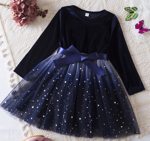 Nuevo Vestido <span class=keywords><strong>de</strong></span> Manga Larga para <span class=keywords><strong>Niñas</strong></span>, Otoño Invierno, con Lazo y Lentejuelas, Vestido <span class=keywords><strong>de</strong></span> Princesa en Capas para <span class=keywords><strong>Niñas</strong></span> <span class=keywords><strong>de</strong></span> 3 a 8 Años, para <span class=keywords><strong>Navidad</strong></span> y Fiestas <span class=keywords><strong>de</strong></span> Año Nuevo - Product Image 3