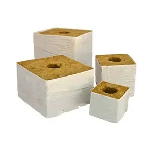 Hydroponique 6x6 Pouces Croissante Cubes De Laine De Roche Avec Rejéteau Utilisation