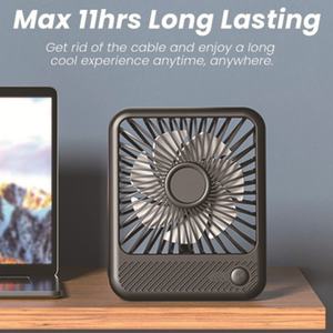 Petit ventilateur de bureau à piles, petit ventilateur pliable à 180°, portable, 3 vitesses réglables, mini ventilateur pour la maison, le bureau, les voyages, l'extérieur - Product Image 6