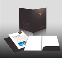 Pochette de présentation A4 16PT 9x12 pouces en papier offset avec impression personnalisée, dorure à chaud et gaufrage, finition brillante ou mate