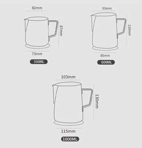 หม้อหลอมเทียนสแตนเลสสตีลทันสมัย พร้อมหูจับตามหลักสรีรศาสตร์ ความจุ 1 ลิตร  สามารถปรับแต่งโลโก้ได้ เหมาะสำหรับร้านกาแฟ นม และกาแฟ - Product Image 3