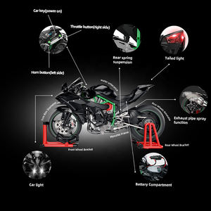 MILI Moto Kawasaki Ninja <span class=keywords><strong>H2R</strong></span> miniature à l'échelle 1:9 en métal haute technologie, jouet amusant avec clé, fonction de pulvérisation électrique, nouveauté - Product Image 4