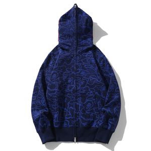 <span class=keywords><strong>Sudadera</strong></span> con capucha y cremallera completa de alta calidad Bathing <span class=keywords><strong>Ape</strong></span> Camo Shark, 100% algodón, para hombre, estilo urbano, Bapees. - Product Image 4