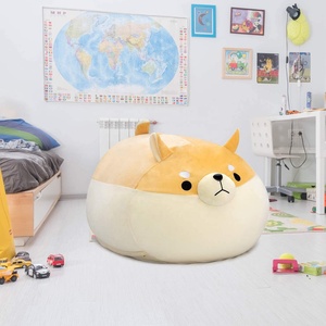 Copertura per sedia a sacco per animali di peluche per bambini copertura per organizzatore di giocattoli di grandi dimensioni per cani gialli solo senza riempimento - Product Image 6