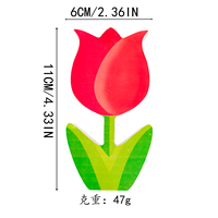 Fleurs en bois personnalisées en MDF coloré, fleurs en bois de tulipe pour la décoration des étagères de ferme de printemps de Pâques