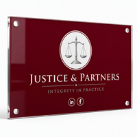 Panneau en acrylique personnalisable, plaque murale en plexiglas personnalisée avec logo, texte, icônes sociales pour magasin, café, studio