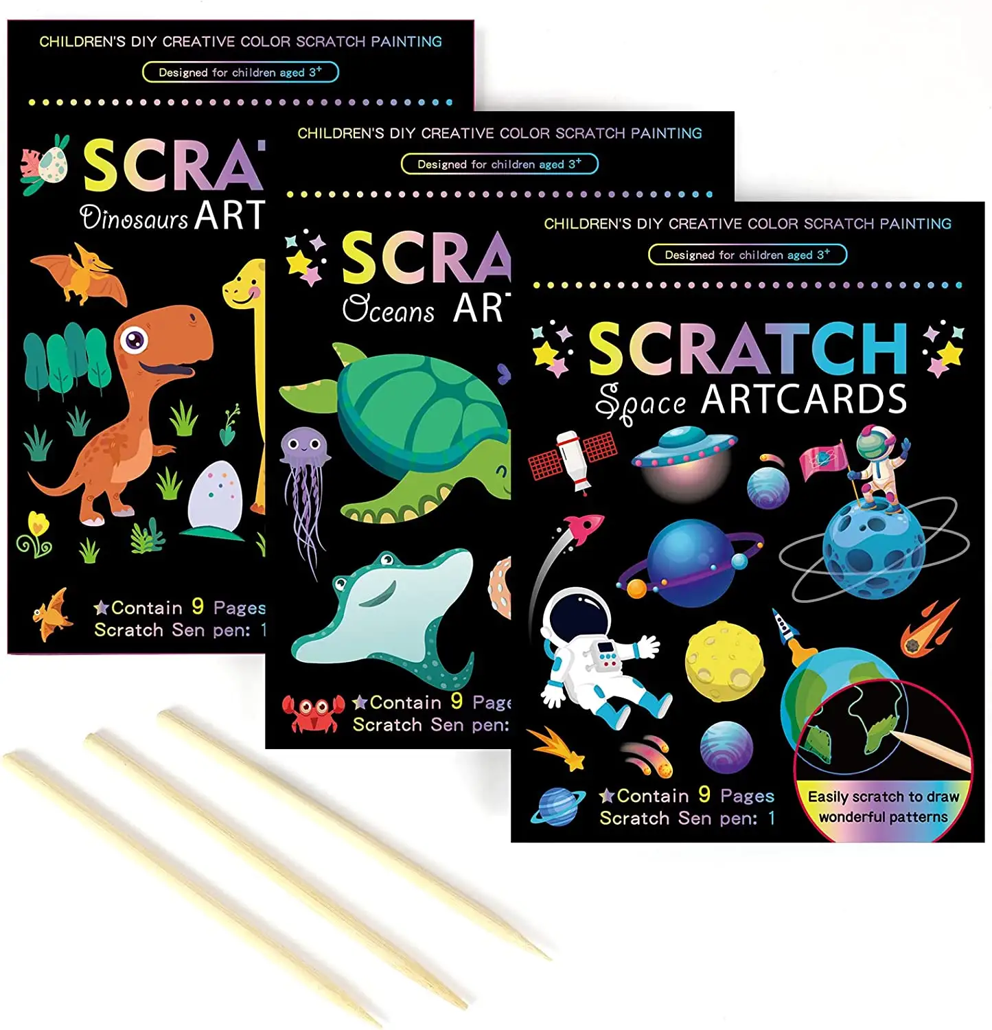 Scratch Paper Art for Kids Colorful Magic Drawing Book for Children DIY Projects Kits Craft Gifts