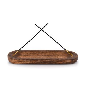 Plateau brûleur d'encens en bois 28x10x2.5cm pour bâtonnets d'encens, utilisation à la maison ou au bureau, diffuseur d'aromathérapie anti-odeur - Product Image 1
