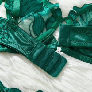 Lencería Sexy <span class=keywords><strong>de</strong></span> Dos Piezas para Mujer, Encaje Verde, Bordado Floral, Body <span class=keywords><strong>de</strong></span> Mariposa, Medias Faldas <span class=keywords><strong>de</strong></span> Gasa para Damas y Chicas - Product Image 2