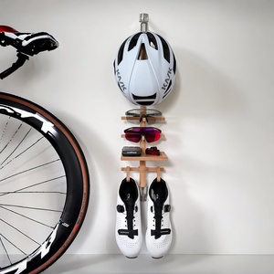 Support mural multifonctionnel réglable en bois moderne, idéal comme cadeau pour les <span class=keywords><strong>cyclistes</strong></span> et pour les salons/garages - Product Image 1