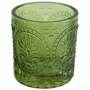 Pot à bougie en verre texturé unique, verre gaufré, bougie à la cire végétale, combustion propre pour un environnement domestique sain - Product Image 4