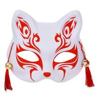 Masques de visage de renard et de chat d'Halloween, cosplay d'anime, bal masqué, accessoires de déguisement, style kimono en PVC