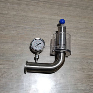 Vanne de spunding d'évacuation d'air à trois pinces tc, en acier inoxydable, sanitaire, production à domicile, avec jauge binging - Product Image 1