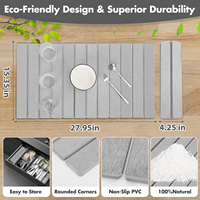 Extra Large 28 "X 16" Grand plateau à vaisselle absorbant l'eau Tampon de séchage pliable Tapis de table de séchage en terre de diatomées