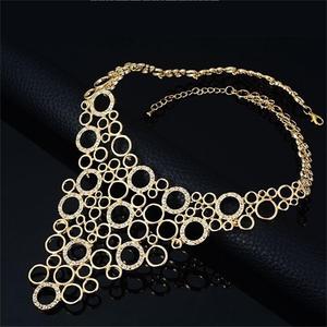 5pcs Fashion Exaggerated Diamond <b>Large</b> Circle Necklace Earrings Ring Bracelet Four-piece Jewelry Ladies Wedding Jewelry - Product Image 4