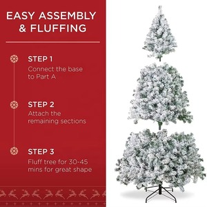 Árboles de Navidad Artificiales Desplegables Automáticos de 2m al por Mayor, Plegables en Espiral, Preiluminados, de Montaje Rápido y Nevados en Blanco - Product Image 5