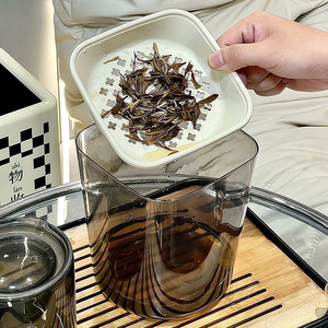 Cubo de basura de escritorio, cubo de basura rectangular transparente para encimera, uso doméstico en interiores - Product Image 2