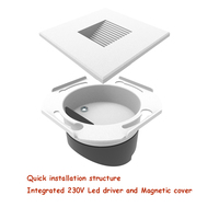 Lampes murales modernes européennes simples en aluminium avec base ABS, détecteur de mouvement intelligent, lumière LED pour escalier, 3000K blanc chaud