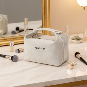 2026 Custom Eco-Friendly Natural Plain Canvas Cotton Hemp Jute Zipper Closure Makeup Cosmetic <strong>Bag</strong> Wholesale Travel Reusable - Product Image 1