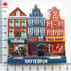 Imanes de nevera de resina de colecciones turísticas de recuerdos 3D personalizados para edificios de la calle <span class=keywords><strong>Amsterdam</strong></span> Países Bajos - Product Image 4