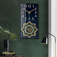 Vente chaude islamique horloge en cristal peinture calligraphie art horloge peinture pour la décoration de la maison
