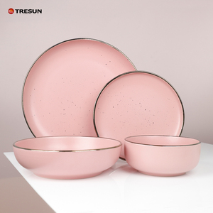 16 Pcs Premium Chinaware <b>Set</b> Ceramic Dinner <b>Sets</b> Matte Raw Edge <b>Speckled</b> <b>Dinnerware</b> <b>Sets</b> - Product Image 6