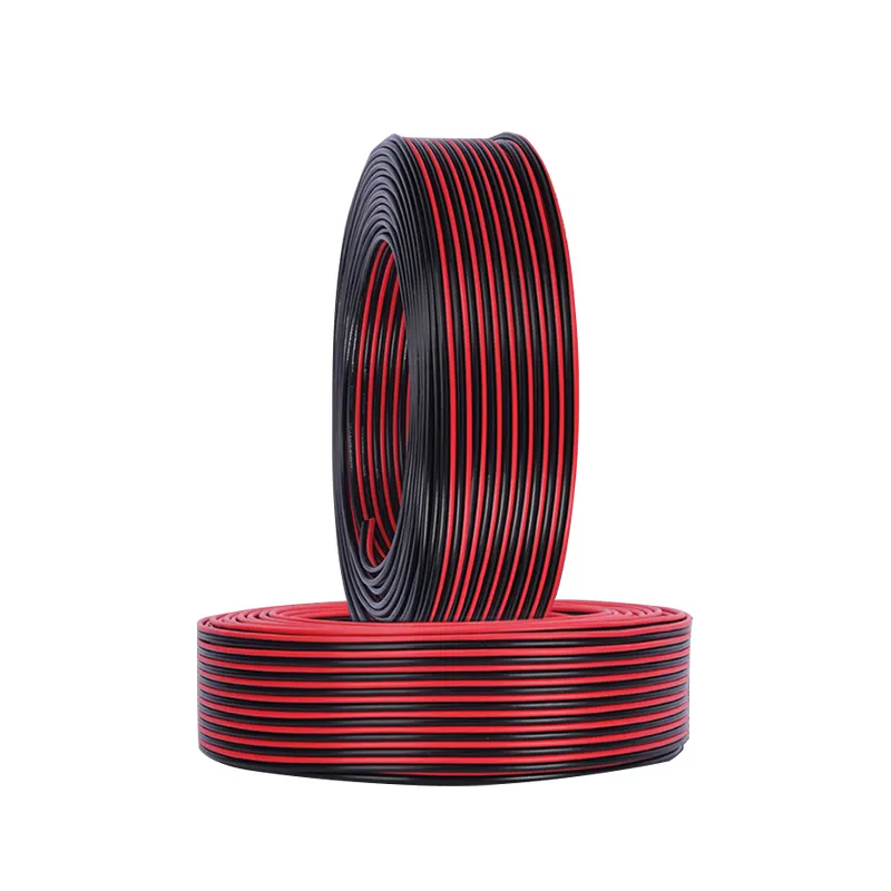 Red and Black Dual Parallel Lines UL2468 2 Core 0.3 0.5 square Flexible Wire Horn LED Light Dual Color Power Cord Flat Wire