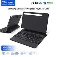 Casing Keyboard Premium untuk Samsung Galaxy Tab S10 S9 S8 S7 Kulit PU Wireless Folio dengan Touchpad & Lampu Latar Isi Ulang