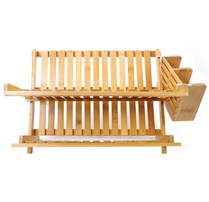 <span class=keywords><strong>2</strong></span> Nivel de Dish Rack plegable plato de secado Rack plegable plato <span class=keywords><strong>escurridor</strong></span> placa de madera Rack - Product Image 4