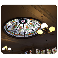 Tiffany vitrail dôme fait à la main architectural teinté verre au plomb dôme toit Art verre trempé dôme lucarne pour décor de Bar