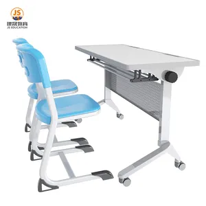 Double seat school desk chair for students for two people Hot sales modular mdf desk classroom desk and chair set