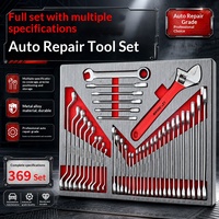Ensemble d'outils de réparation automobile de 369 pièces, clés à douilles en acier au chrome-vanadium, boîte à outils combinée multifonctionnelle pour la maison et la voiture