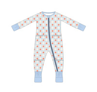 Romper Bayi Bambu Label Pribadi MOQ Rendah Motif Pelangi Neon untuk Acara Baby Shower dan Pemakaian Sehari-hari