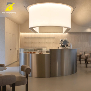 Plafonnier encastré incurvé moderne, panneau LED à lumière douce personnalisé pour la décoration de café, boulangerie, salle d'exposition - Product Image 6