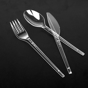 plastic clear cutlery disposable knife fork spoon customized disposable cutlery