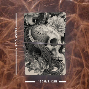 A6 Handcrafted Notebook <span class=keywords><strong>Industry</strong></span> Event Gift Idéal pour les notes de séminaire et l'analyse des concurrents avec Skull Snake Flowers Clock P - Product Image 4