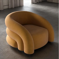 Fauteuil d'appoint Atunus Boucle pour salon et chambre, canapé individuel en velours et cuir, forme unique, fauteuil de relaxation au sol