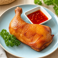 Ventes en gros de cuisses de poulet entières dorées et rôties IQF, volailles entièrement cuites de qualité supérieure pour la restauration commerciale et la vente au détail