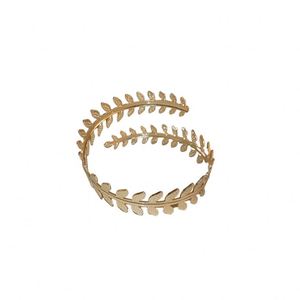 กำไลข้อมือทองคำลายใบไม้ กำไลข้อมือบนแขนลายกิ่งไม้ ชุบทอง 14K สำหรับผู้หญิง - Product Image 5