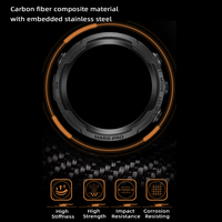 Reloj Deportivo Digital Unisex NORTH EDGE MARS Pro, Caja de Fibra de Carbono Shanghai, Manecillas Luminosas, Resistente al Agua 5BAR, Correa de Cuarzo y Goma
