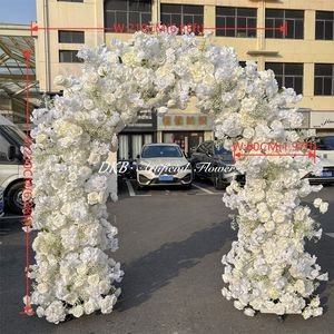 Arreglos Florales Elegantes para Arco de Boda, Blancos, Ecológicos, de Lujo, con Rosas Blancas Artificiales para Eventos - Product Image 5