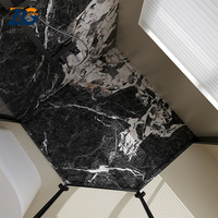 Receveur de douche ZGSTONE en pierre frittée, aspect marbre noir, antidérapant, durable, pour salle de bain, hôtel, appartement