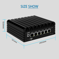 Router de Hardware con Firewall de 12.ª Generación N100 I3 N305, 6 Puertos 2.5GbE, 6 Puertos NIC, Dispositivo de Firewall, Router VPN, Servidor Doméstico, Mini PC Sin Ventilador con 3 Puertos 4K
