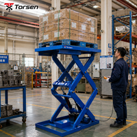 Table élévatrice à ciseaux hydraulique robuste de 4000 kg, plateforme de chargement industrielle fixe pour le transfert de matériaux en usine de machines