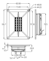 Haut-parleur planaire à diaphragme plat Hi-Fi, unité de tweeter pleine gamme, transducteur audio pour équipement audio