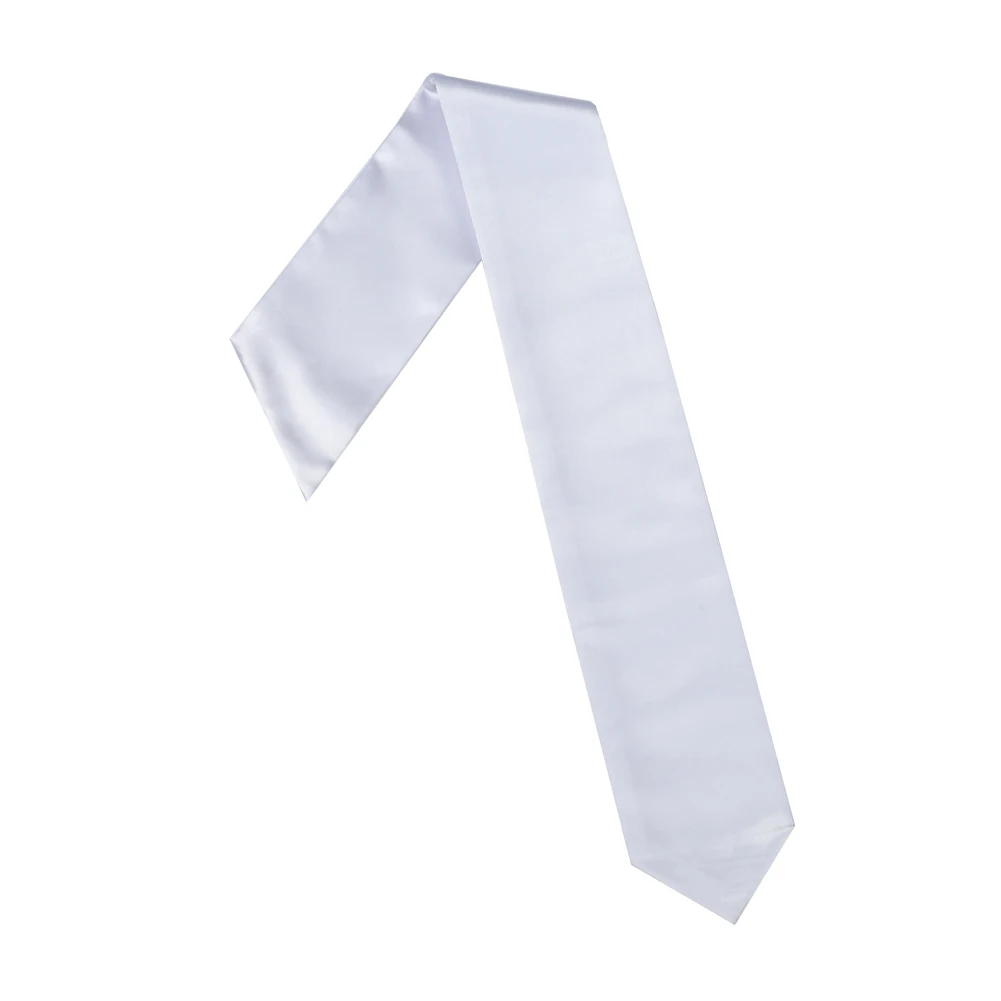 Customize Wholesale Satin Plain Graduation Honor Stole Shiny Blank White Sublimation Printing High Quality Graduation Stoles