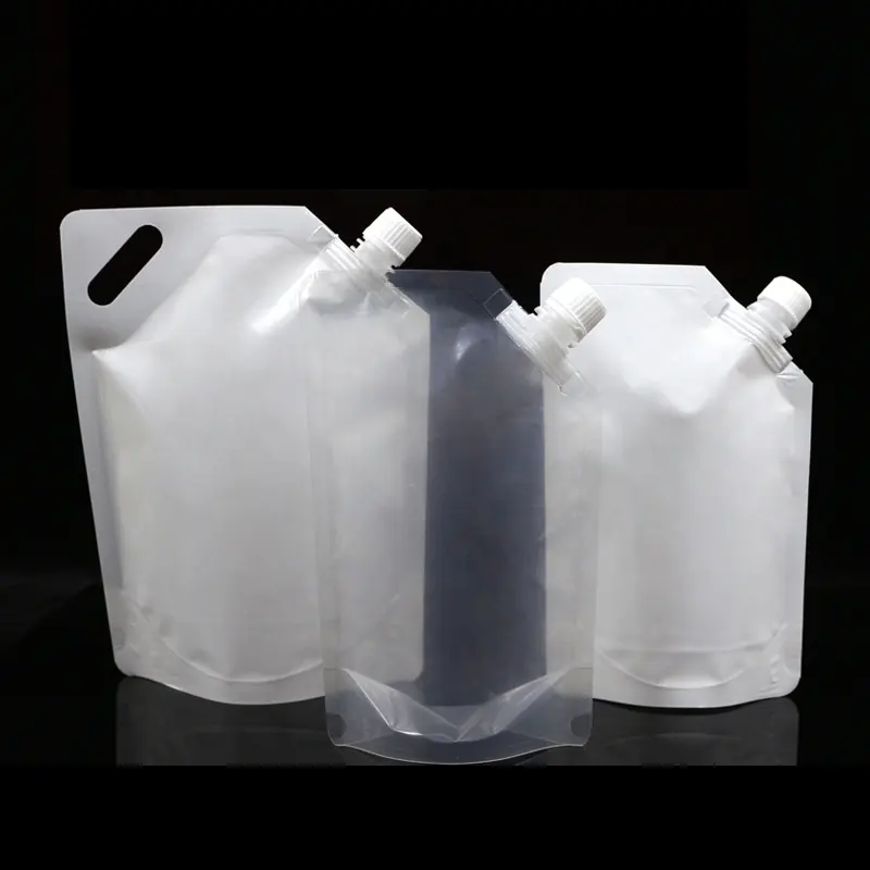 Tùy Chỉnh Nhôm Trong Suốt Đứng Lên Pouch Spout Thực Phẩm Túi Nhựa 1l 2l Lỏng Doypack Spout Pouch Nhựa Uống Túi Túi