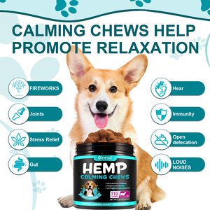 Oimmal 110 Mastiga Suave Dog <span class=keywords><strong>Hemp</strong></span> Calma Suporte Mastiga Snacks Suplemento Pet Food Calming Treats para Cães Separação Ansiedade Alívio - Product Image 4