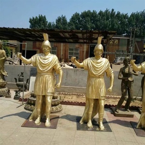 Statua da Giardino in Metallo di Grandi Dimensioni Personalizzabile, Design <span class=keywords><strong>Samurai</strong></span>/Guerriero con Finitura in Bronzo, Stile Occidentale, Marca BringFine - Product Image 2