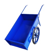 Vente en gros, chariot à godet carré avec pneus pleins gonflables à deux roues, chariots industriels miniers OEM à poussée manuelle personnalisables